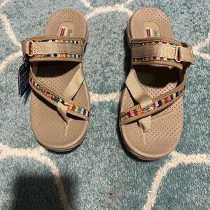 Skechers Sandals with Beige and Colorful Straps